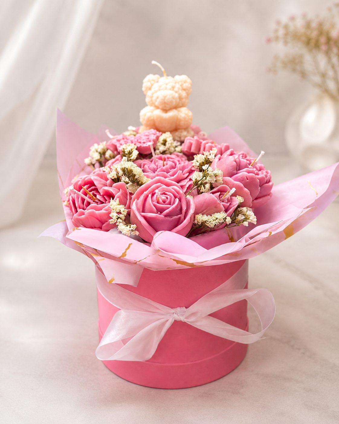 Blooming Teddy Candle