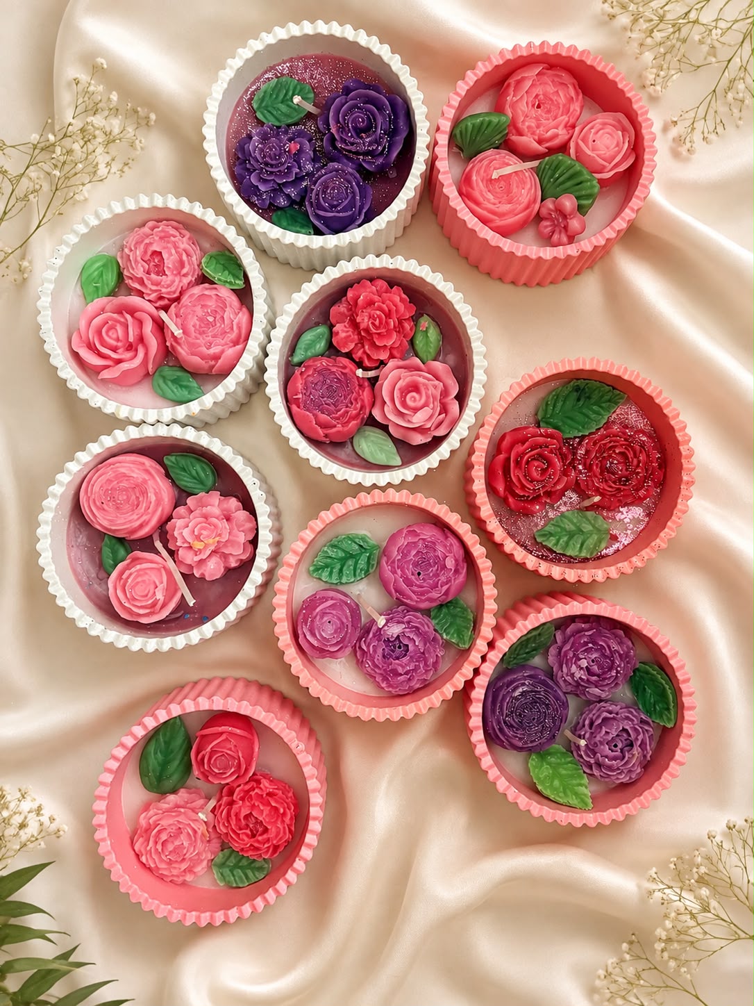 Berry Floral Tea Lights