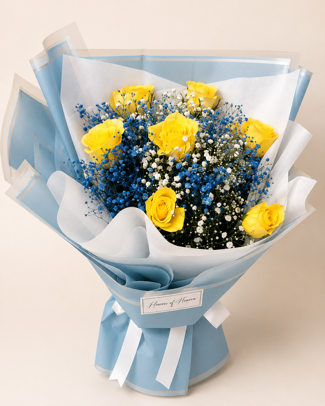 Blue & Gold Rose Bouquet