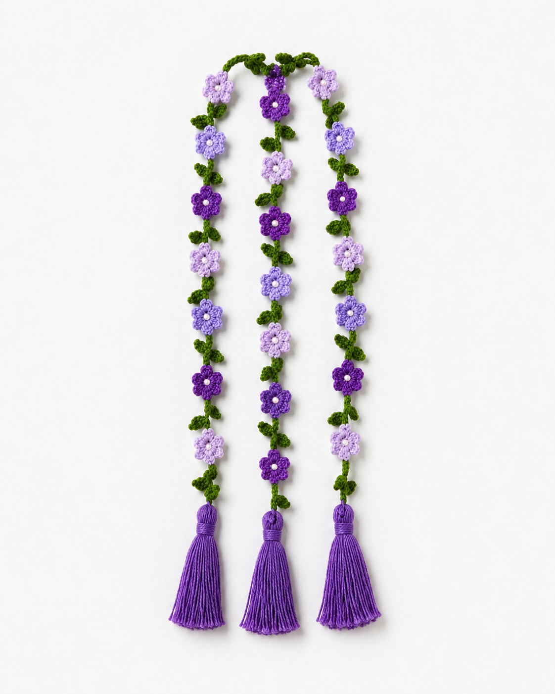 Lavender Bloom Crochet Hair Tassel