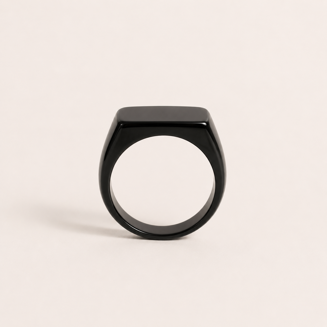Black-Tone Plain Signet Ring