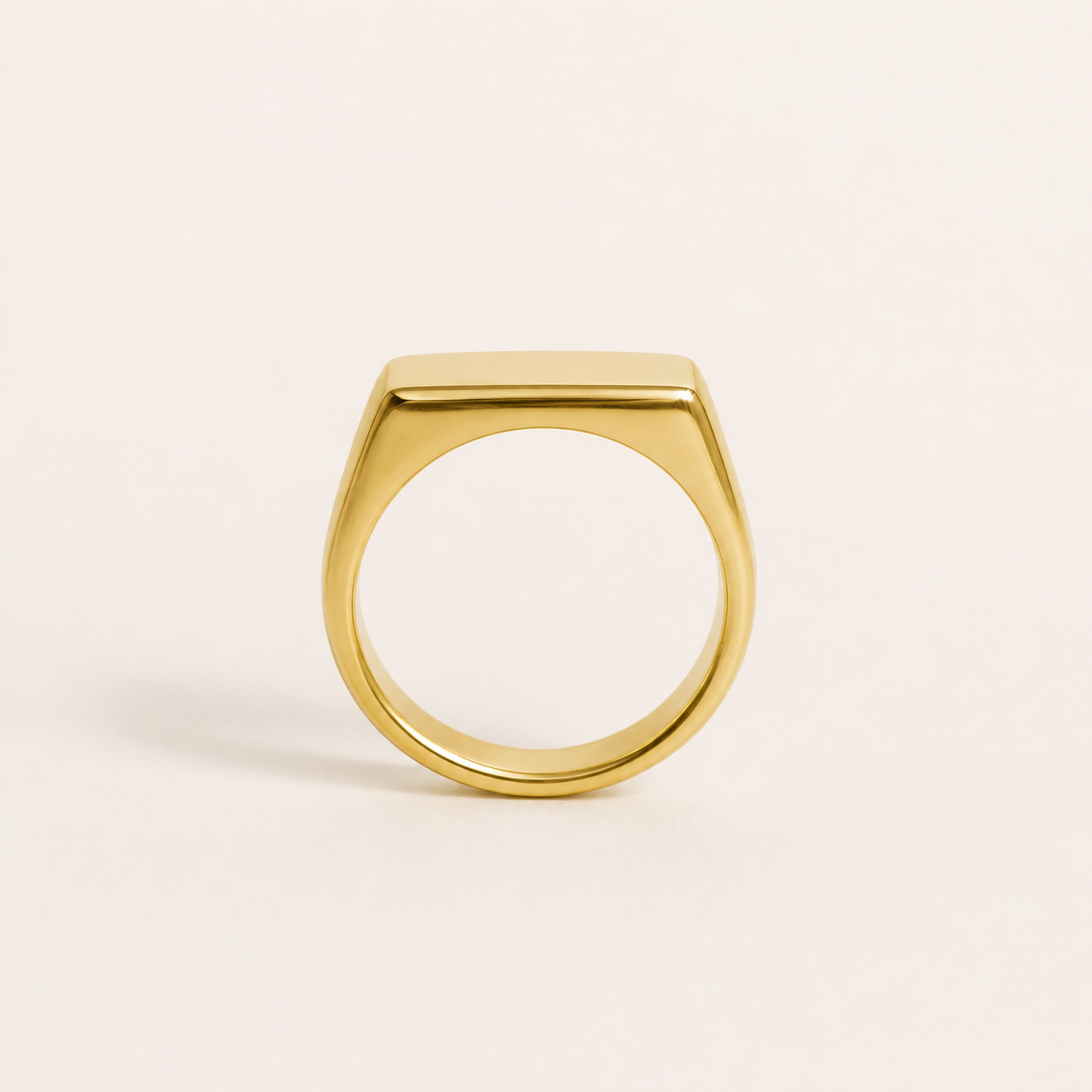 Gold-Tone Plain Signet Ring