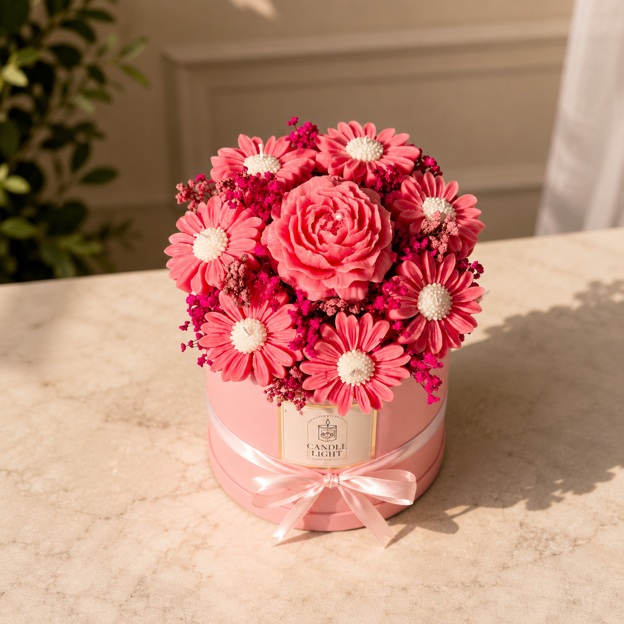 Pink Floral Candle Box
