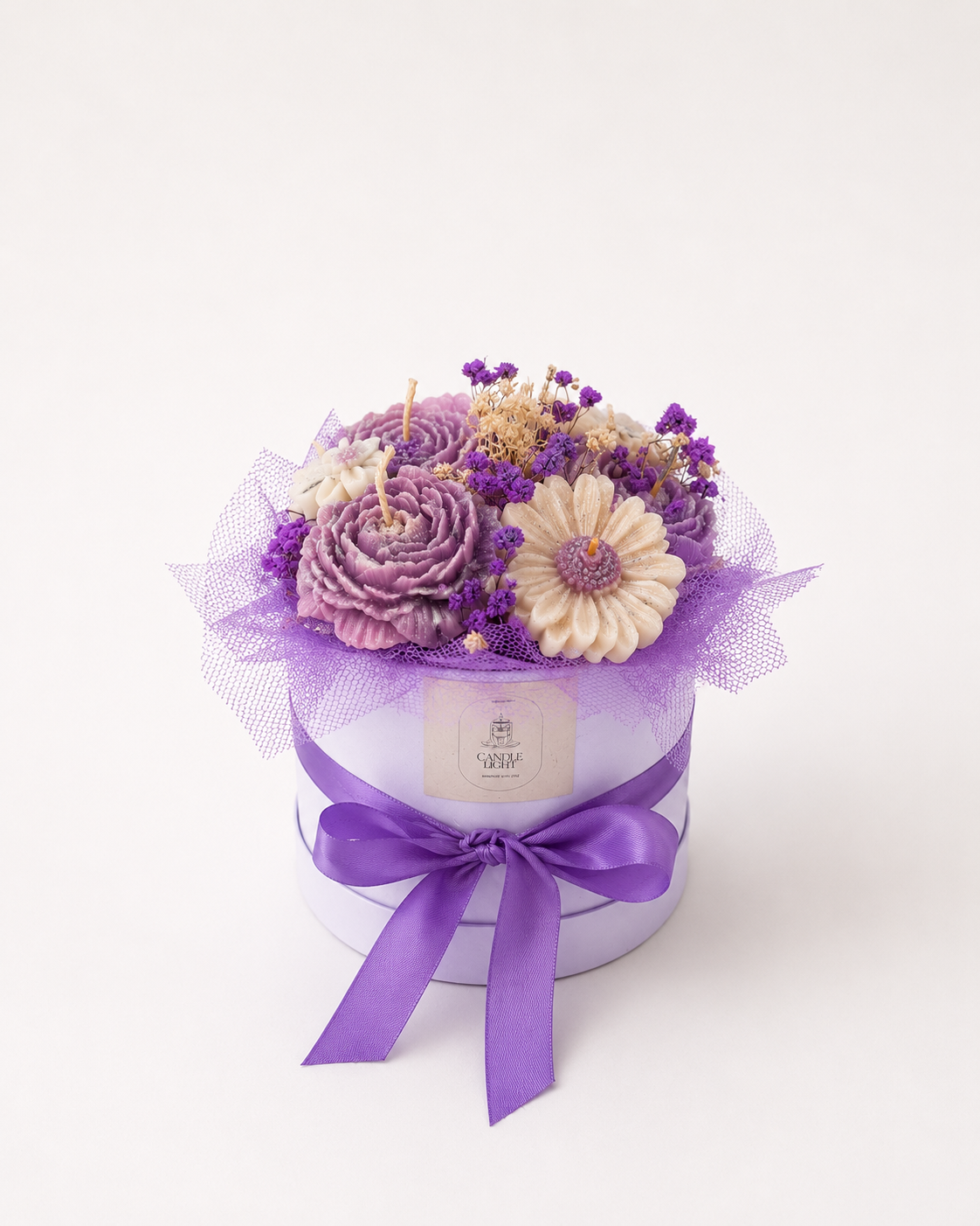 Lavender Floral Candle