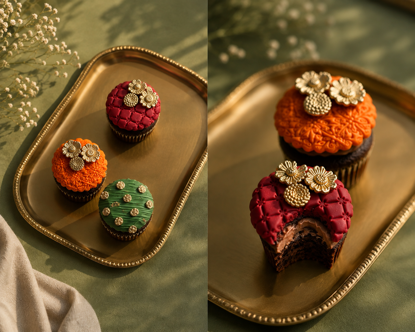 Flower Chocolate Cupcakes