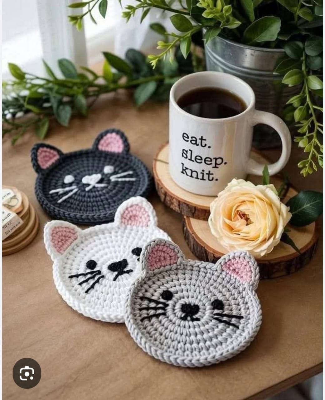 Kitty Face Coasters (Set of 3)