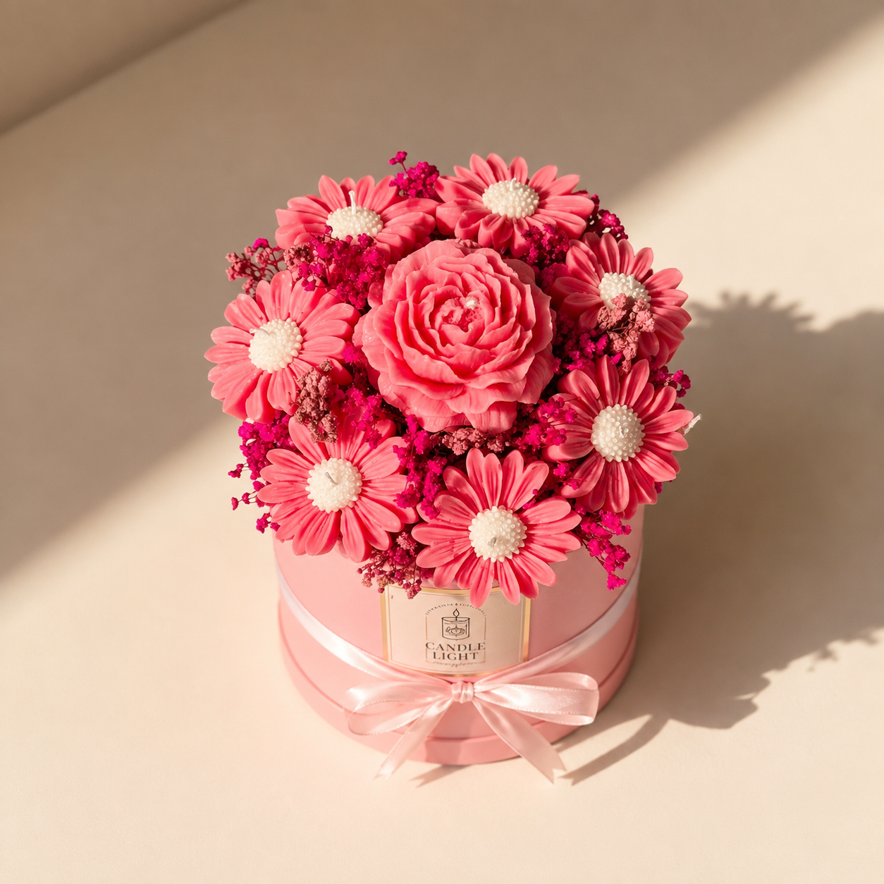 Pink Floral Candle Box
