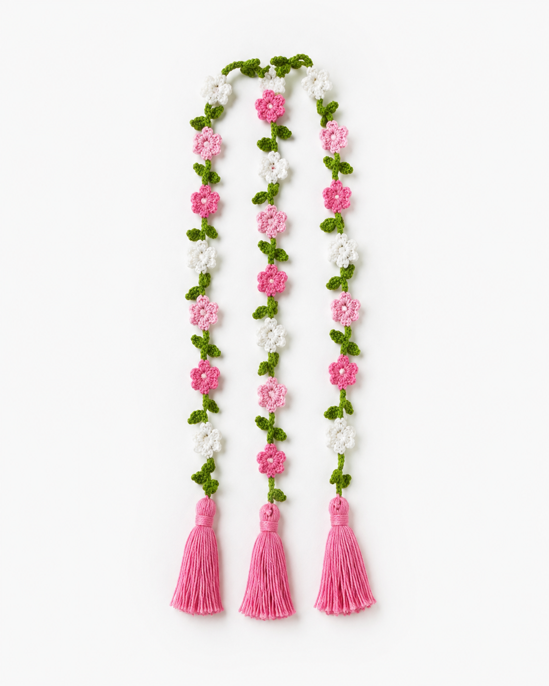 Blush Blossom Crochet Hair Tassel