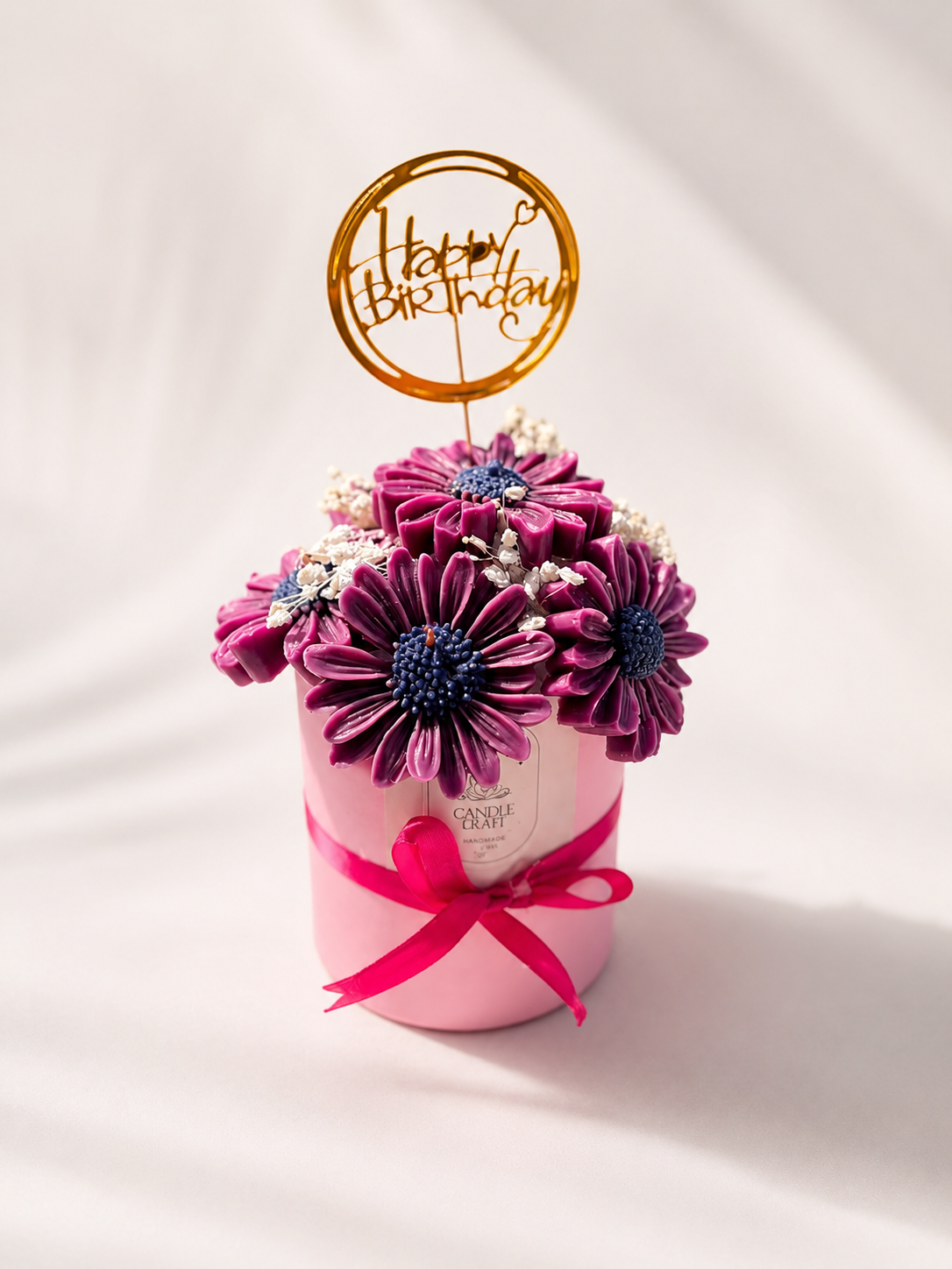 Purple Mini Floral Candle