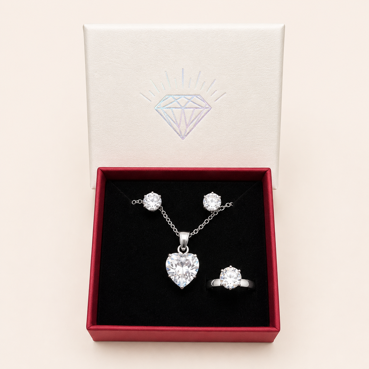 Heart Crystal Jewellery Set