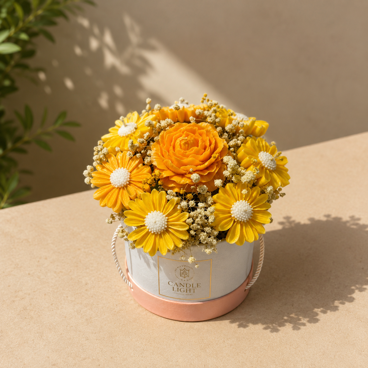 Yellow Flower Candle