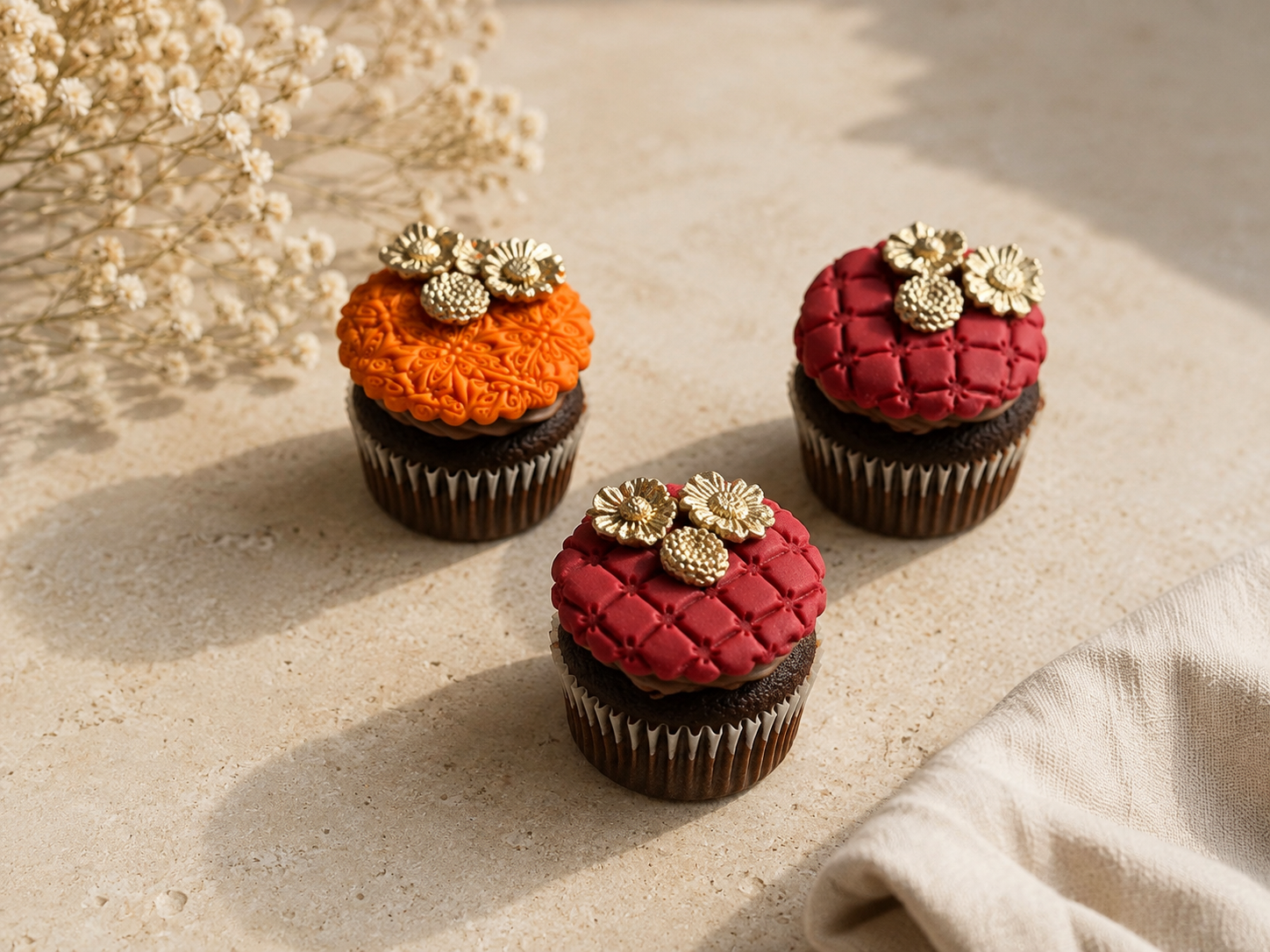 Flower Chocolate Cupcakes
