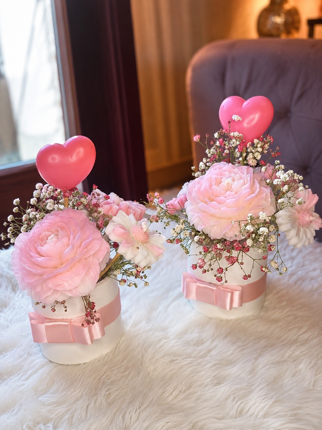 Pink Floral Pot Candle