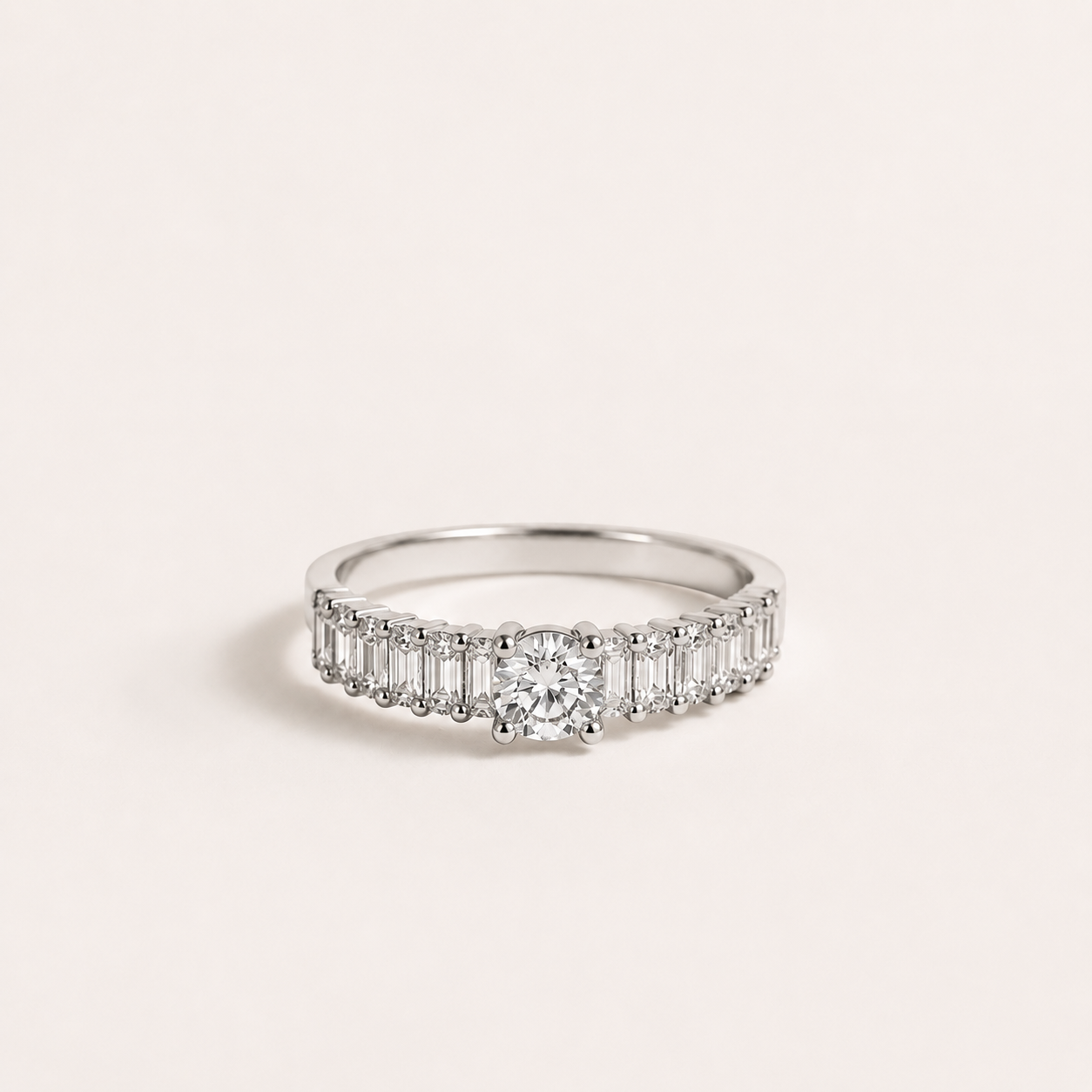 Silver-Tone Crystal Band Ring