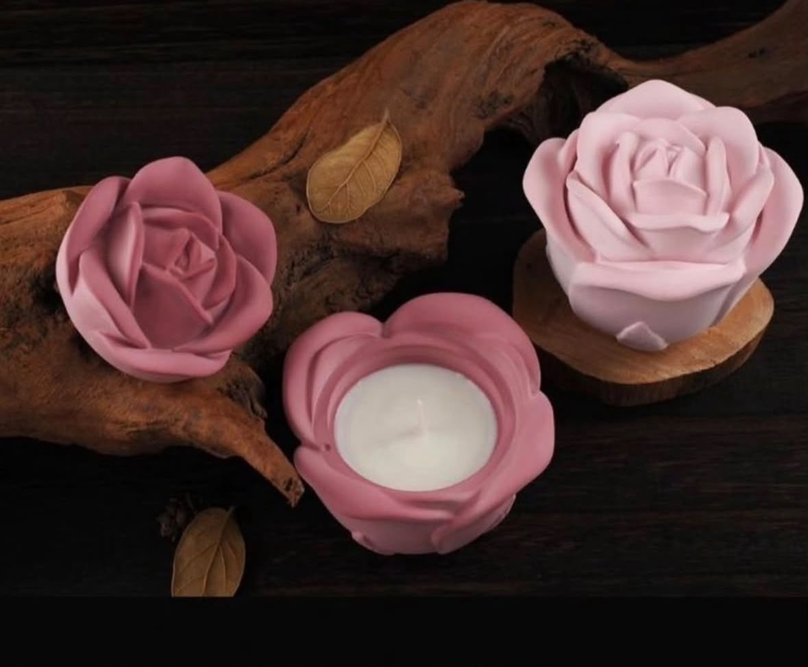rose pot candles