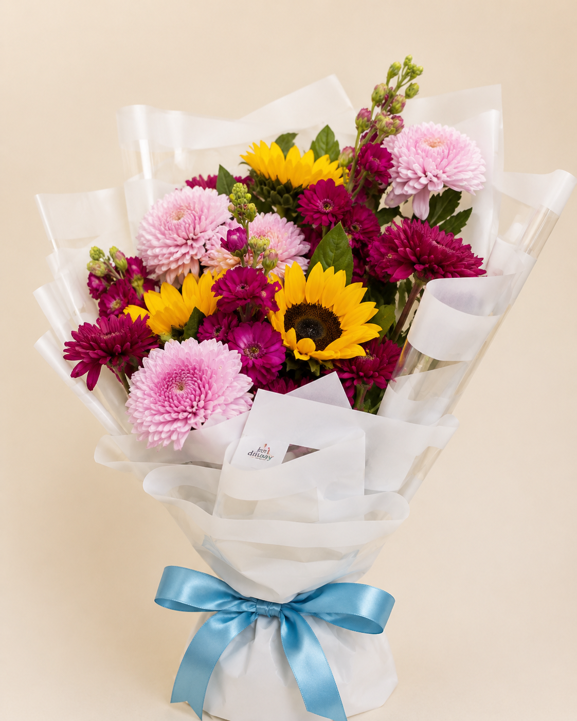 Sunflower and Pink Daisy Bouquet