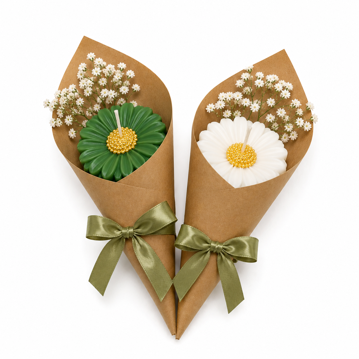 Daisy Cone Candle Set