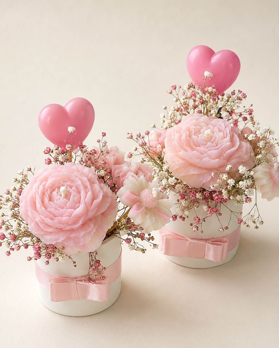 Pink Floral Pot Candle