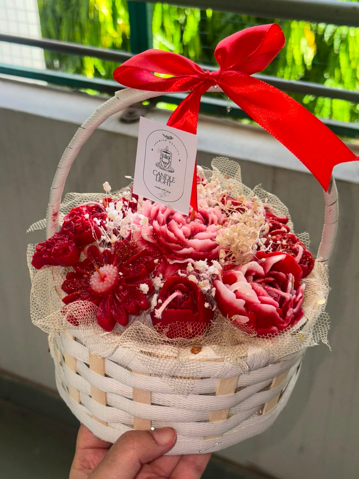 Ruby Ribbon Bloom Basket
