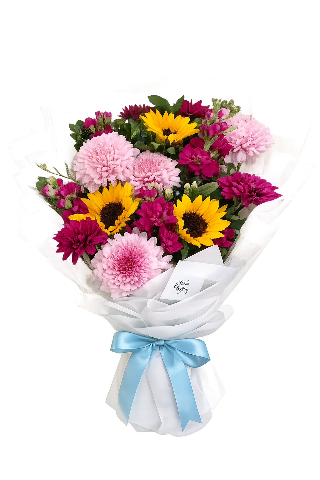 Sunflower and Pink Daisy Bouquet