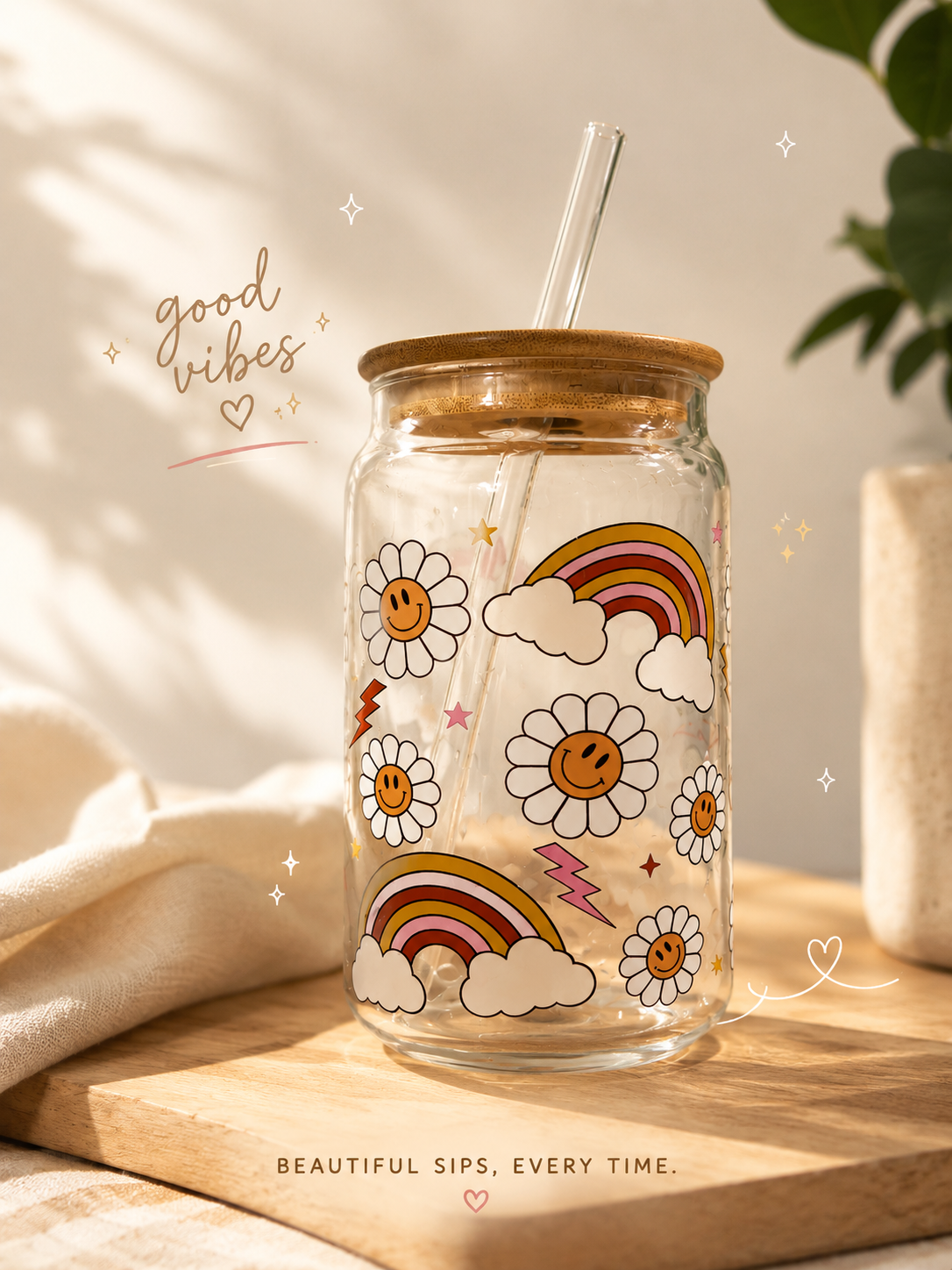 Sunny Daisy Glass tumbler