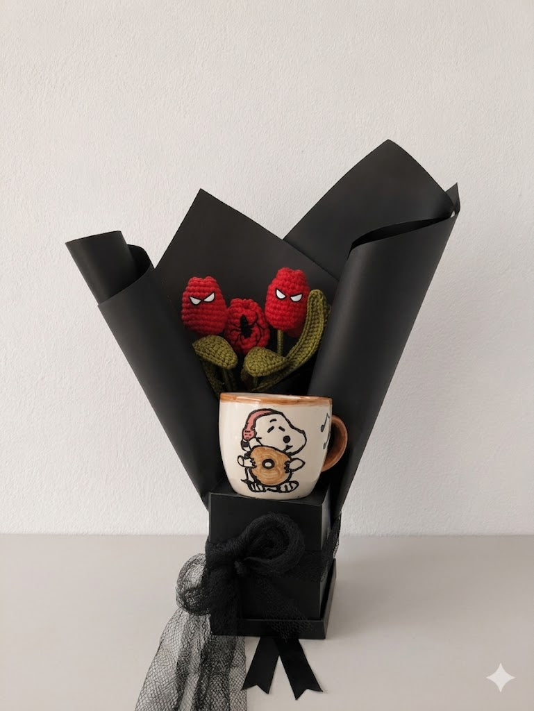 Spider-Man Crochet Flower & Mug Gift Set