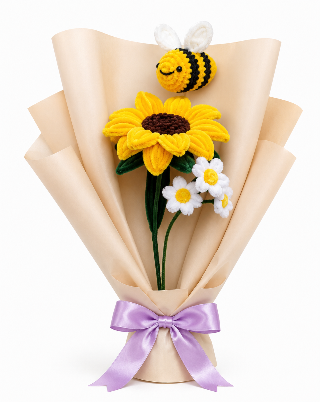 Sunflower & Daisy Plush Bouquet